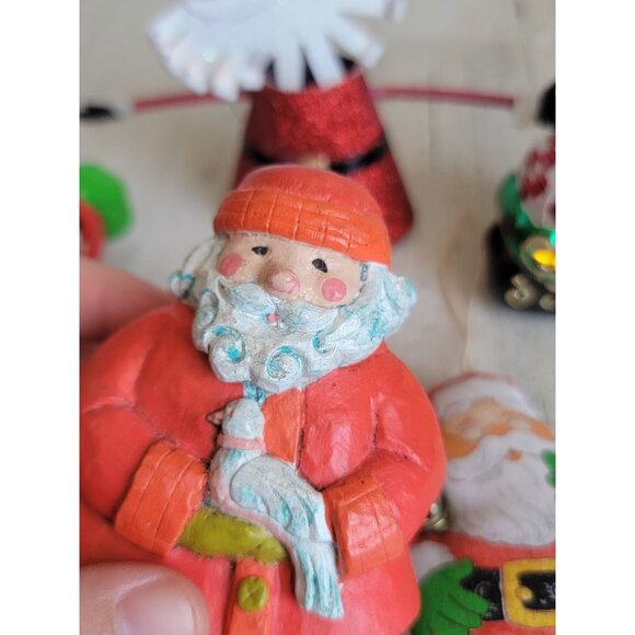 Snowman glitter sleigh variety rustic ornament Xmas set - Picture 8 of 10